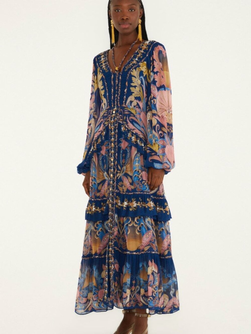 Sea Garden Braid Details Maxi Dress - Picture 1 of 4